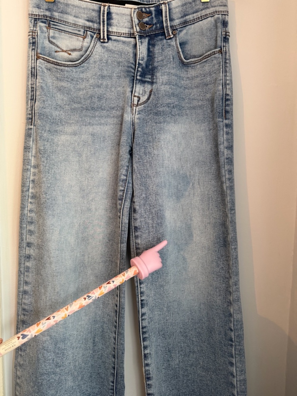 High-Rise Light Blue Wide-Leg Jeans for Women - Picture 6 of 6